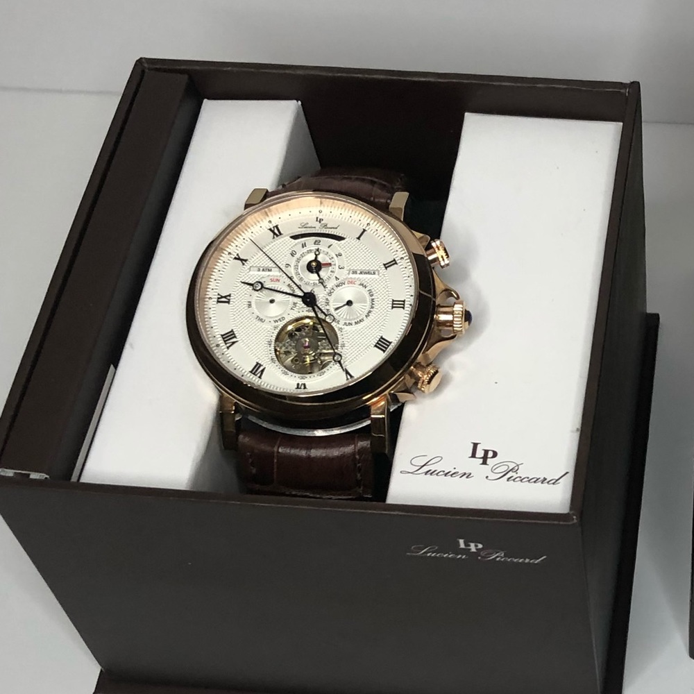 Lucien Piccard Watch Brown Leather. Need Repair